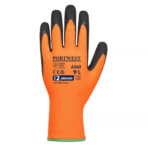 Portwest Hi-Vis Grip mártott latex védőkesztyű