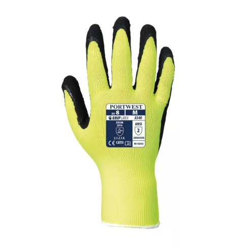 Portwest Hi-Vis Grip mártott latex védőkesztyű
