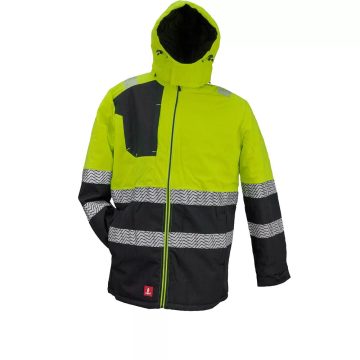   URGENT 979 – Láthatósági, hosszított bélelt munkakabát levehető kapucnival