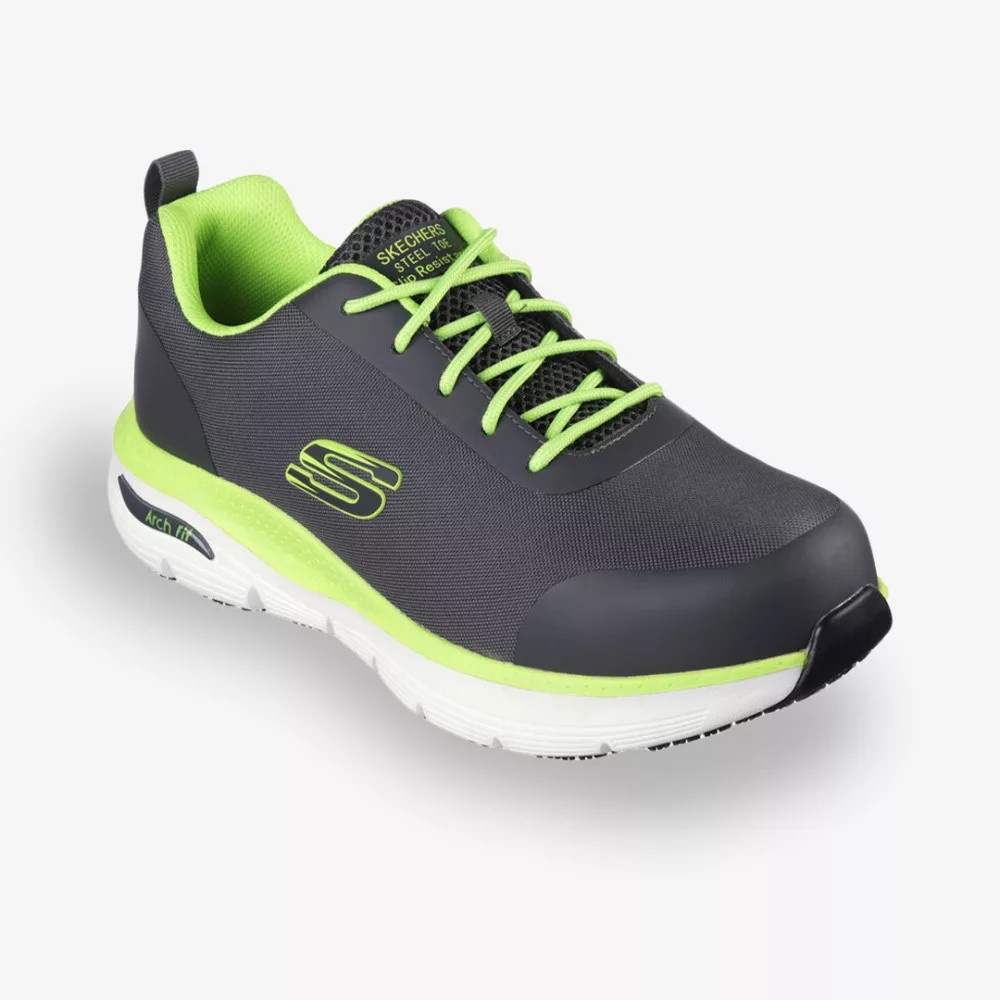 Skechers cipő Mun SR-Ringstap - S3 fekete/lime ESD, Arch Fit