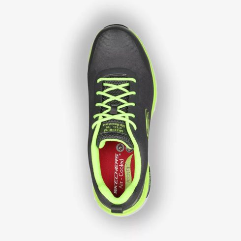 ESD, Arch fekete/lime SR-Ringstap - cipő Mun Skechers S3 Fit