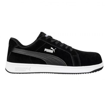   Puma Iconic Suede Black LOW S1PL ESD FO HRO SR munkavédelmi cipő, fekete