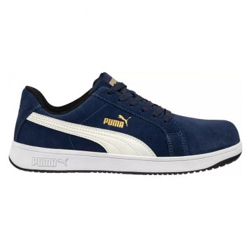   Puma Iconic Suede Navy LOW S1PL ESD FO HRO SR munkavédelmi cipő, tengerészkék