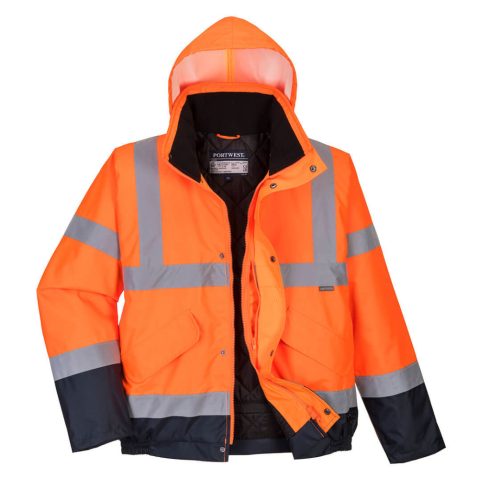 S266ONRXL Portwest Hi-Vis kéttónusú bomber kabát