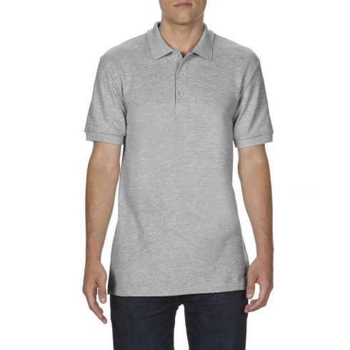 Gildan® Premium Cotton® Adult double pique póló, szürke