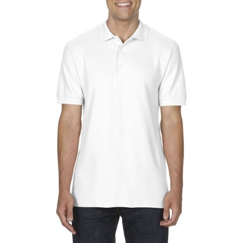 Gildan® Premium Cotton® Adult double pique póló, fehér
