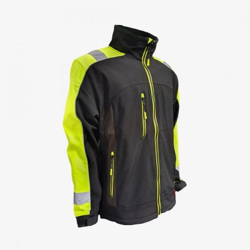 Urgent kabát softshell fekete/UV sárga GL-8364