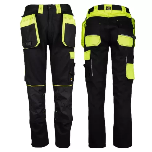 BLACK Munkaruha szett - Derekas munkásnadrág + póló + pulóver